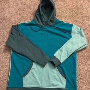 Staple Men's Teal and Dark Gray Hoodie